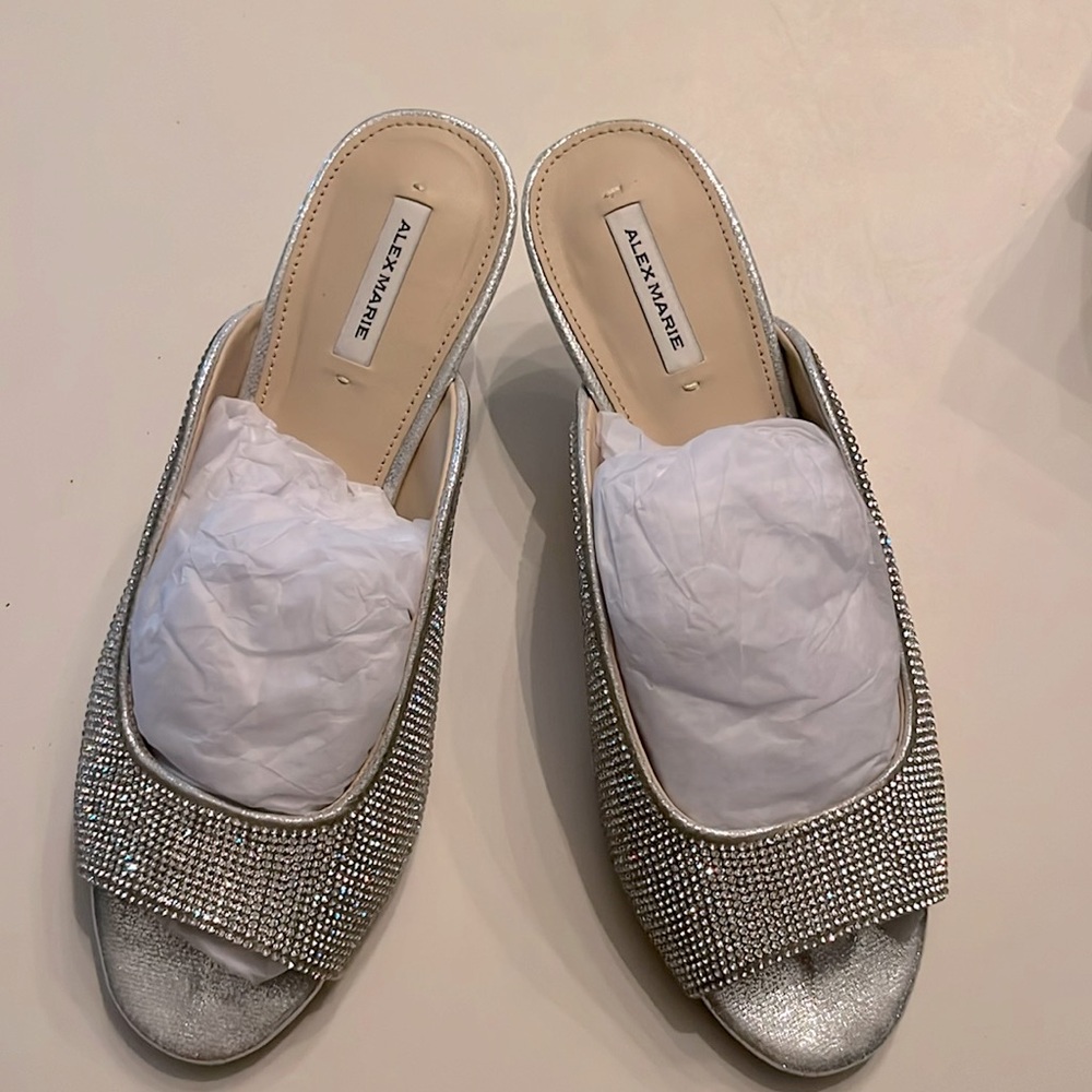 Alex Marie Rhinestone Clear Kitten Heel